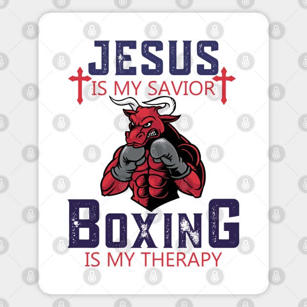 Jesus Is My Savior Boxing Is My Therapy Magnet by Mr.Speak